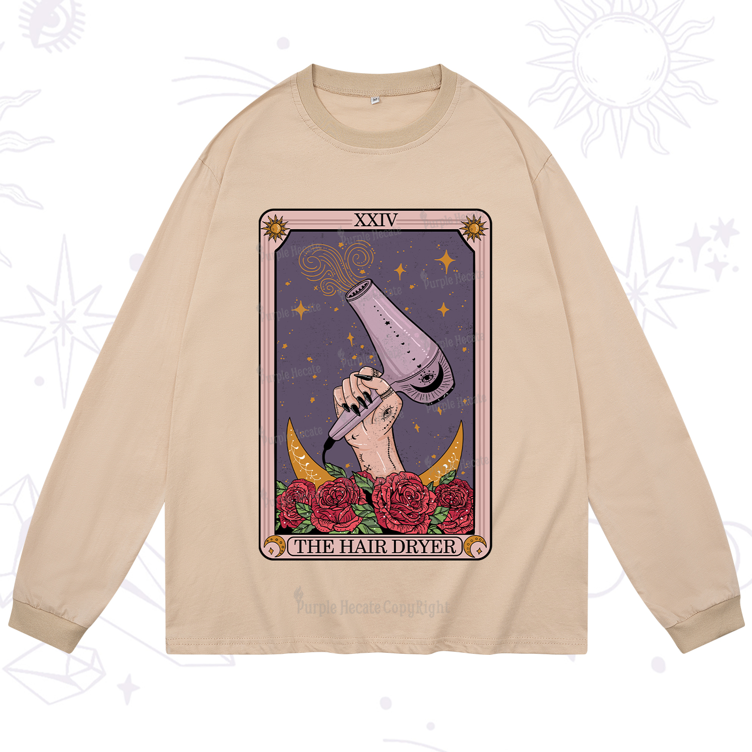 Purplehecate The Hair Dryer Tarot Long Sleeve T-Shirt