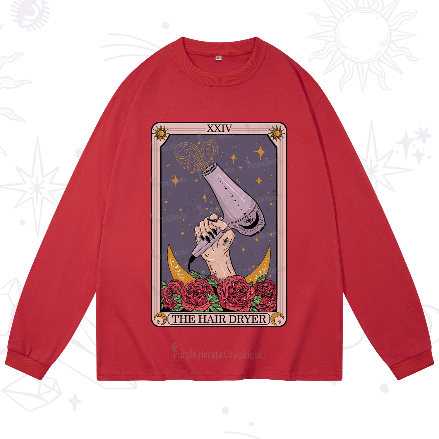 Purplehecate The Hair Dryer Tarot Long Sleeve T-Shirt