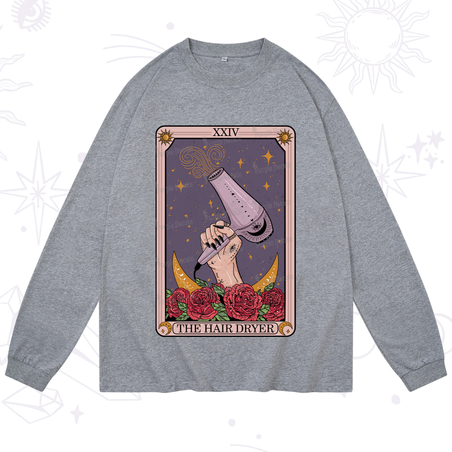 Purplehecate The Hair Dryer Tarot Long Sleeve T-Shirt