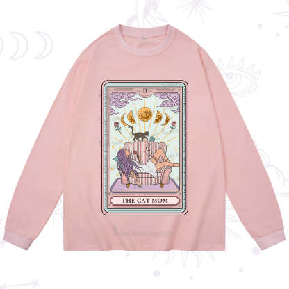 Purplehecate The Cat Mom Tarot Long Sleeve T-Shirt