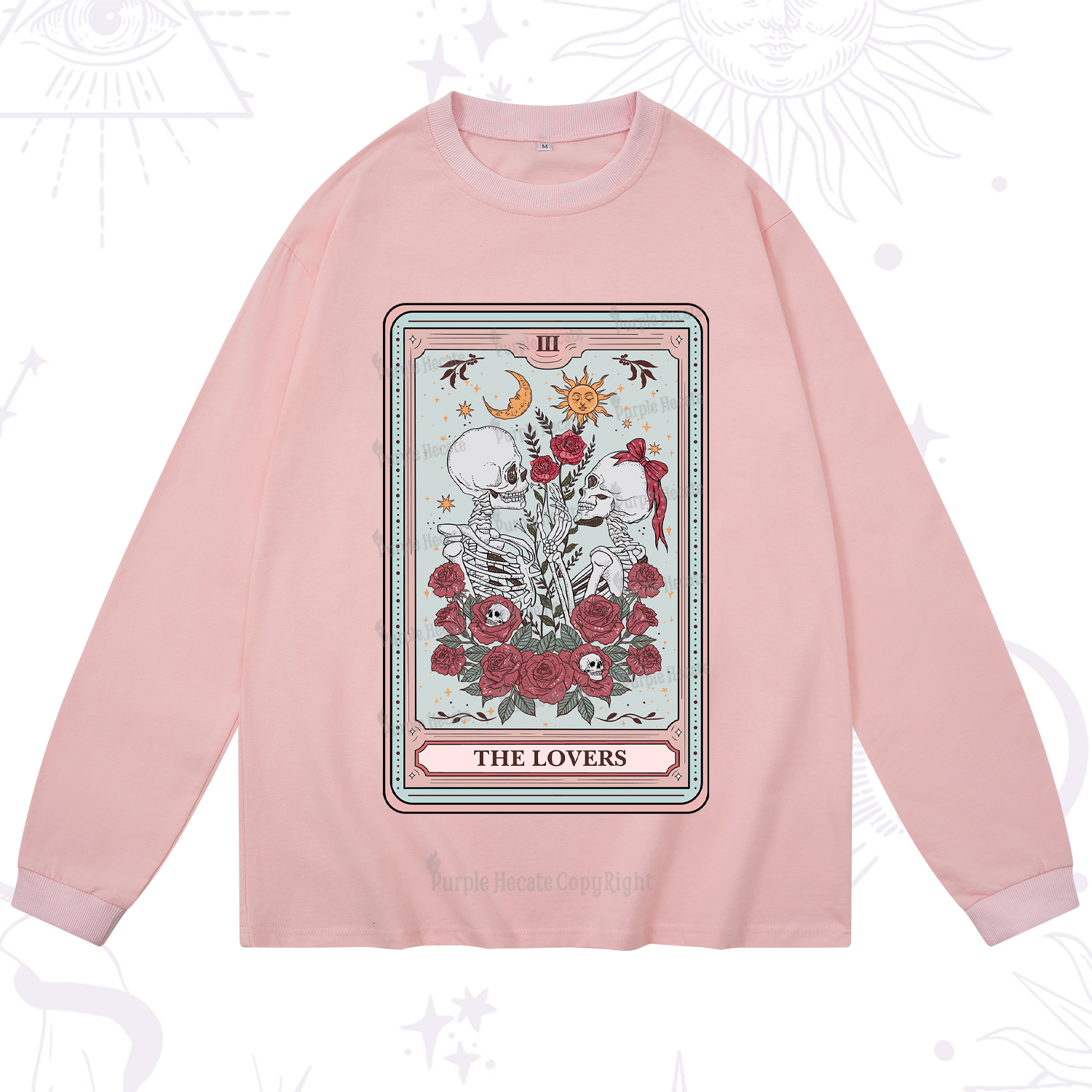 Purplehecate The Lovers Skeleton Tarot Long Sleeve T-Shirt
