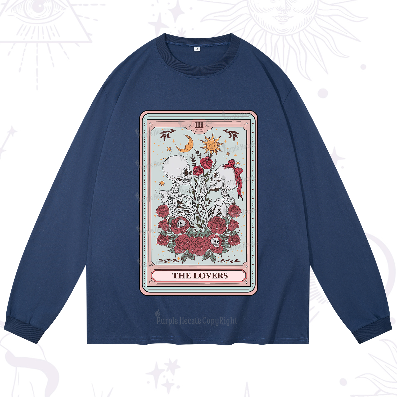 Purplehecate The Lovers Skeleton Tarot Long Sleeve T-Shirt