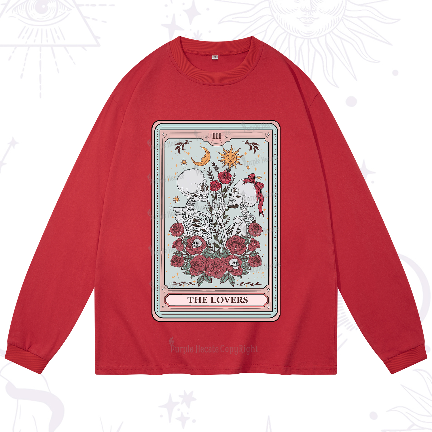 Purplehecate The Lovers Skeleton Tarot Long Sleeve T-Shirt