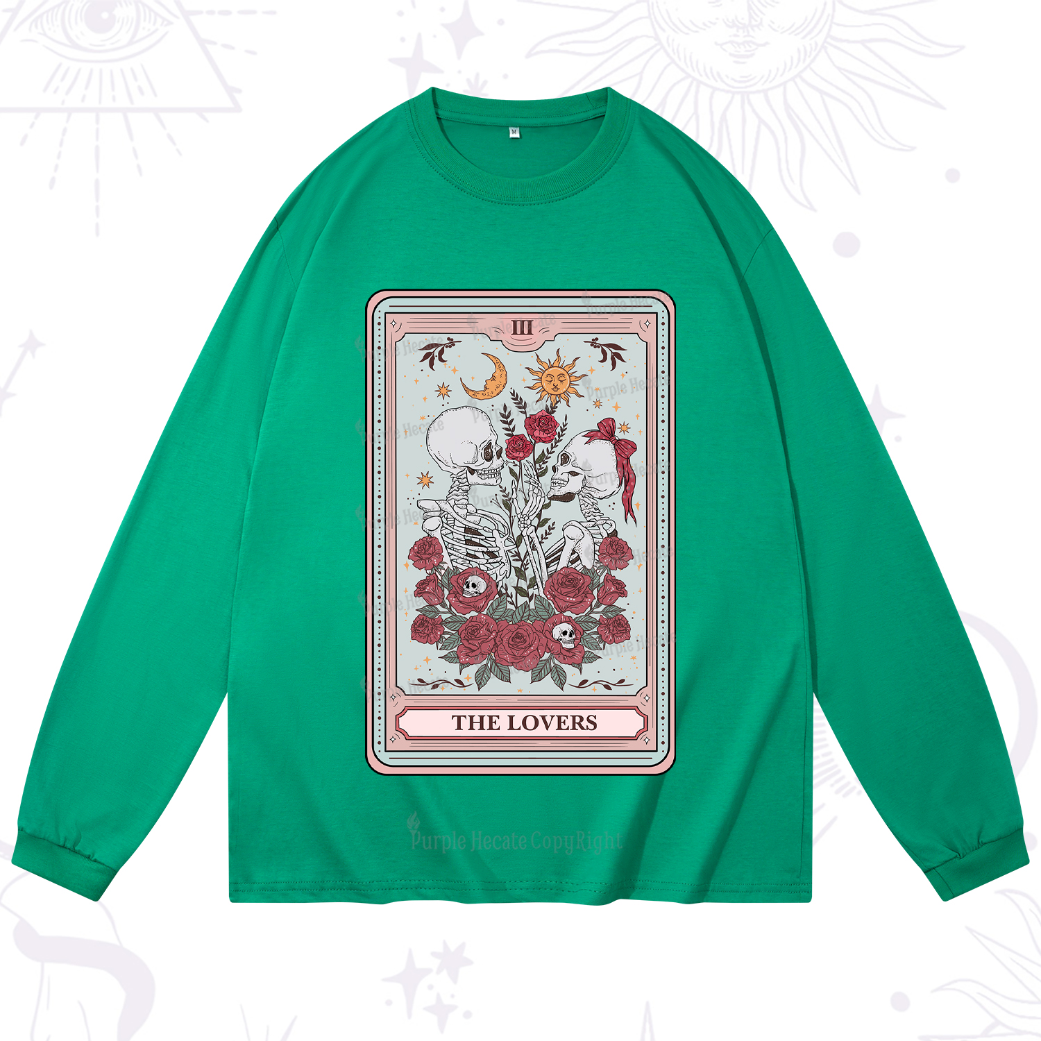 Purplehecate The Lovers Skeleton Tarot Long Sleeve T-Shirt