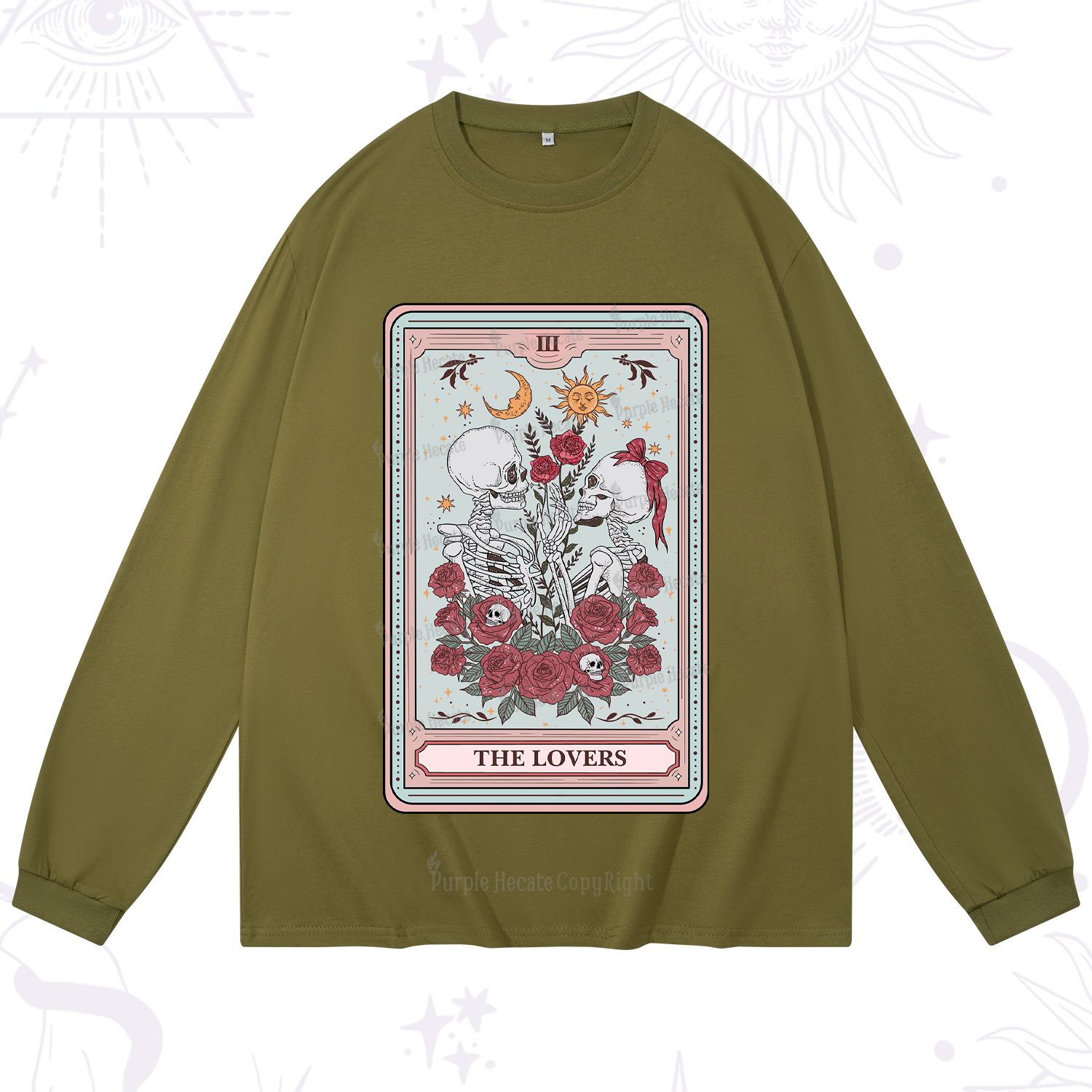 Purplehecate The Lovers Skeleton Tarot Long Sleeve T-Shirt