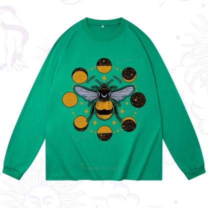 Purplehecate Phases of the Moon Bee Long Sleeve T-Shirt