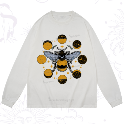 Purplehecate Phases of the Moon Bee Long Sleeve T-Shirt
