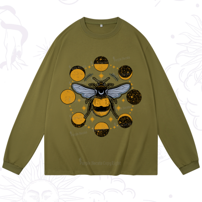 Purplehecate Phases of the Moon Bee Long Sleeve T-Shirt