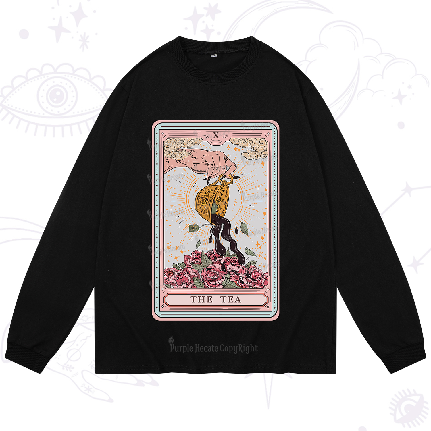 Purplehecate The Tea Food Tarot Card Long Sleeve T-Shirt