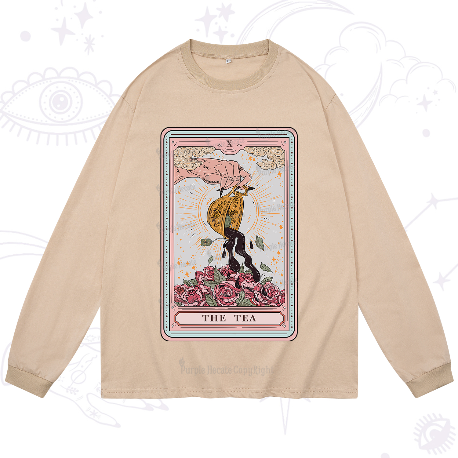 Purplehecate The Tea Food Tarot Card Long Sleeve T-Shirt