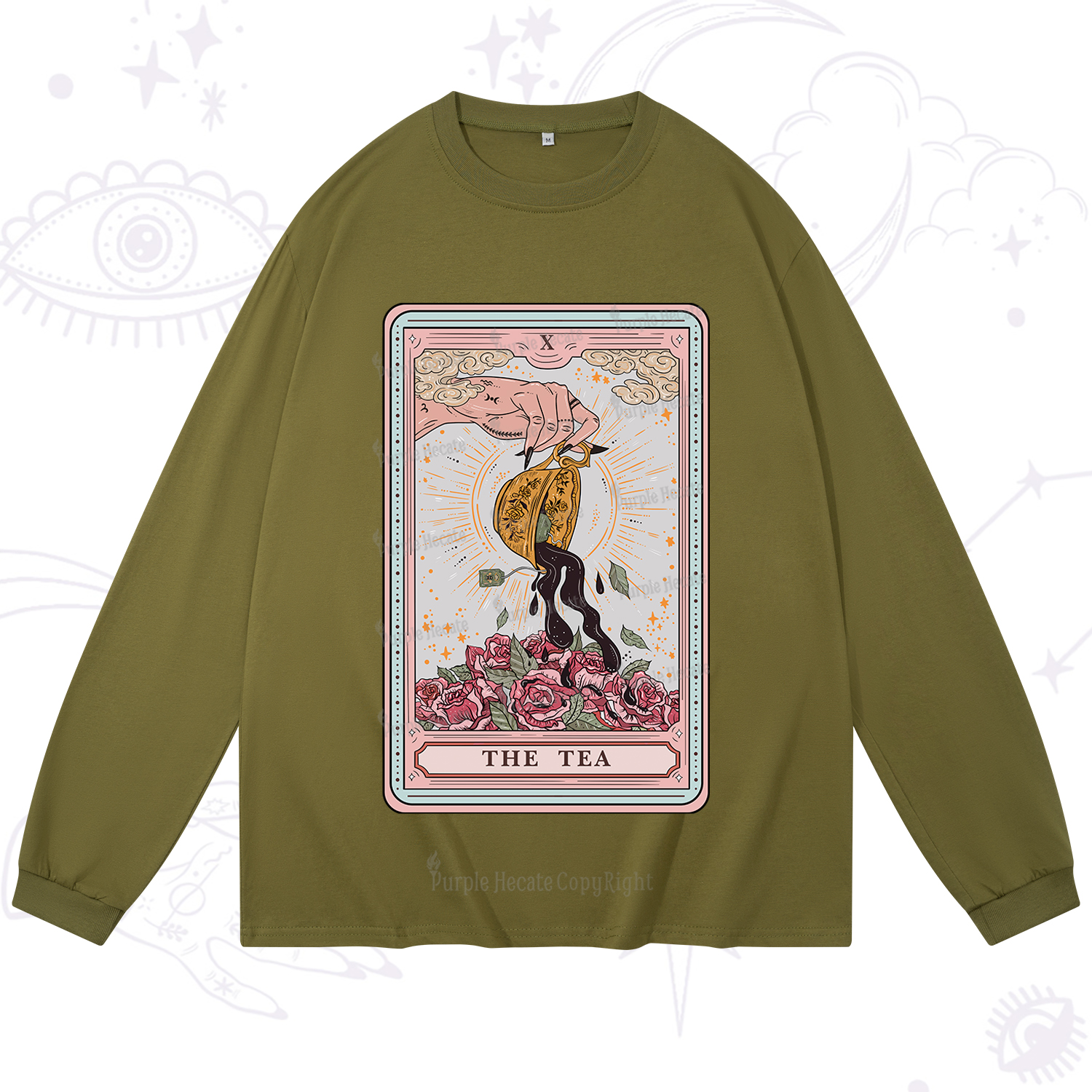 Purplehecate The Tea Food Tarot Card Long Sleeve T-Shirt