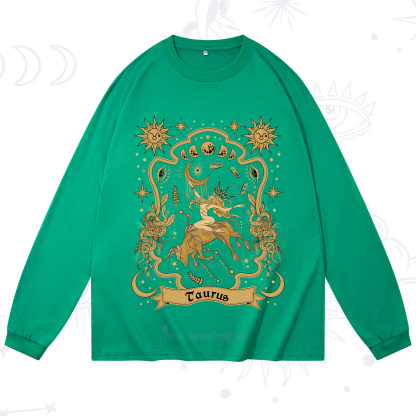 Purplehecate Taurus' Astral Mirage Zodiac Long Sleeve T-Shirt