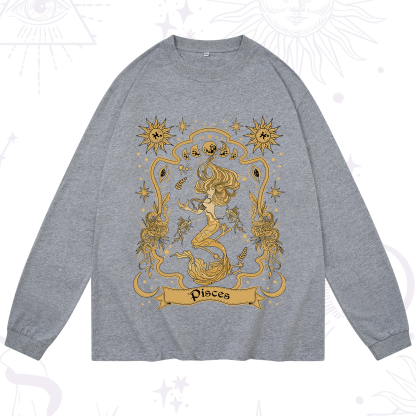 Purplehecate Pisces' Astral Mirage Zodiac Long Sleeve T-Shirt