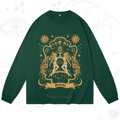 Purplehecate Gemini' Astral Mirage Zodiac Long Sleeve T-Shirt