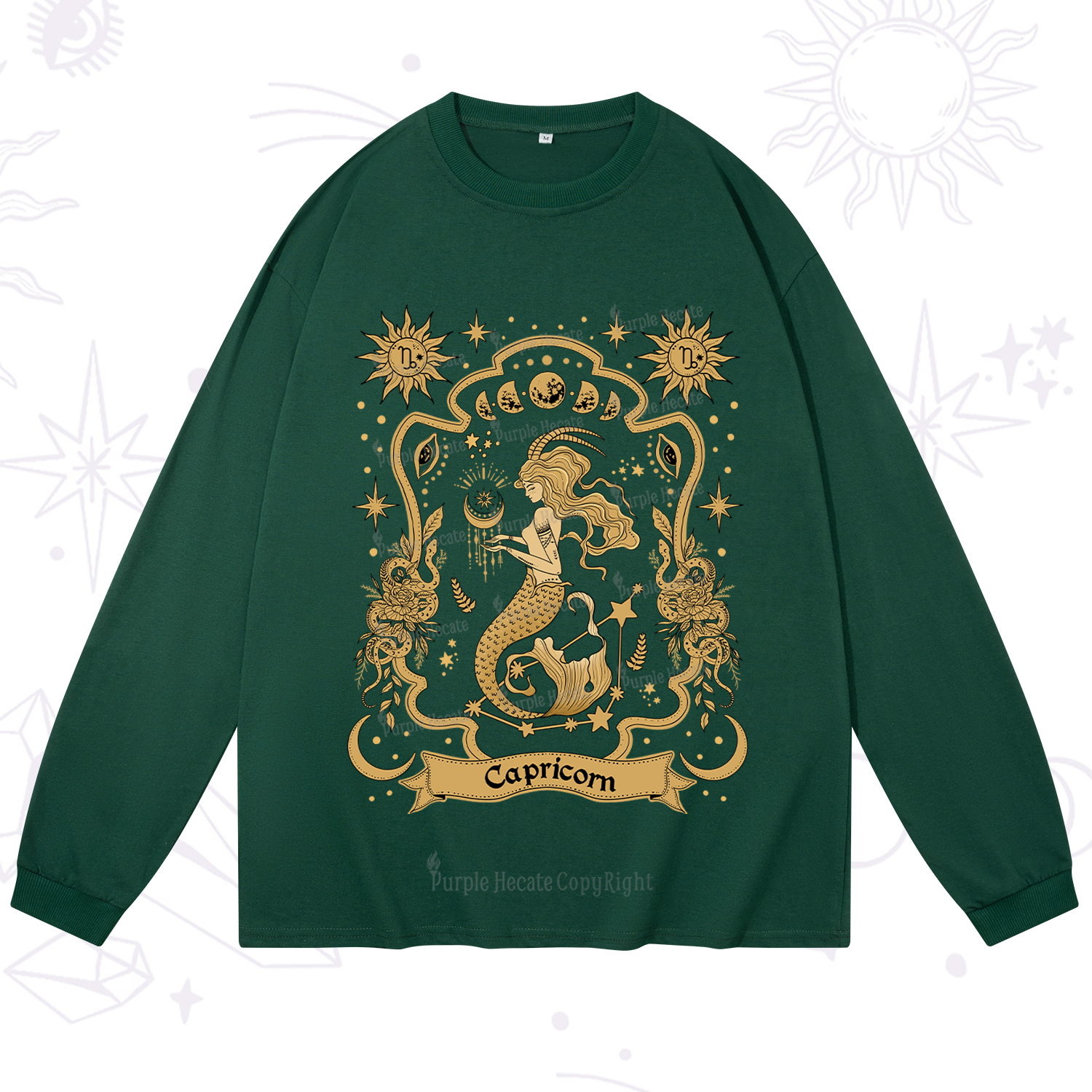 Purplehecate Capricorn' Astral Mirage Zodiac Long Sleeve T-Shirt