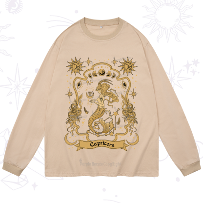 Purplehecate Capricorn' Astral Mirage Zodiac Long Sleeve T-Shirt