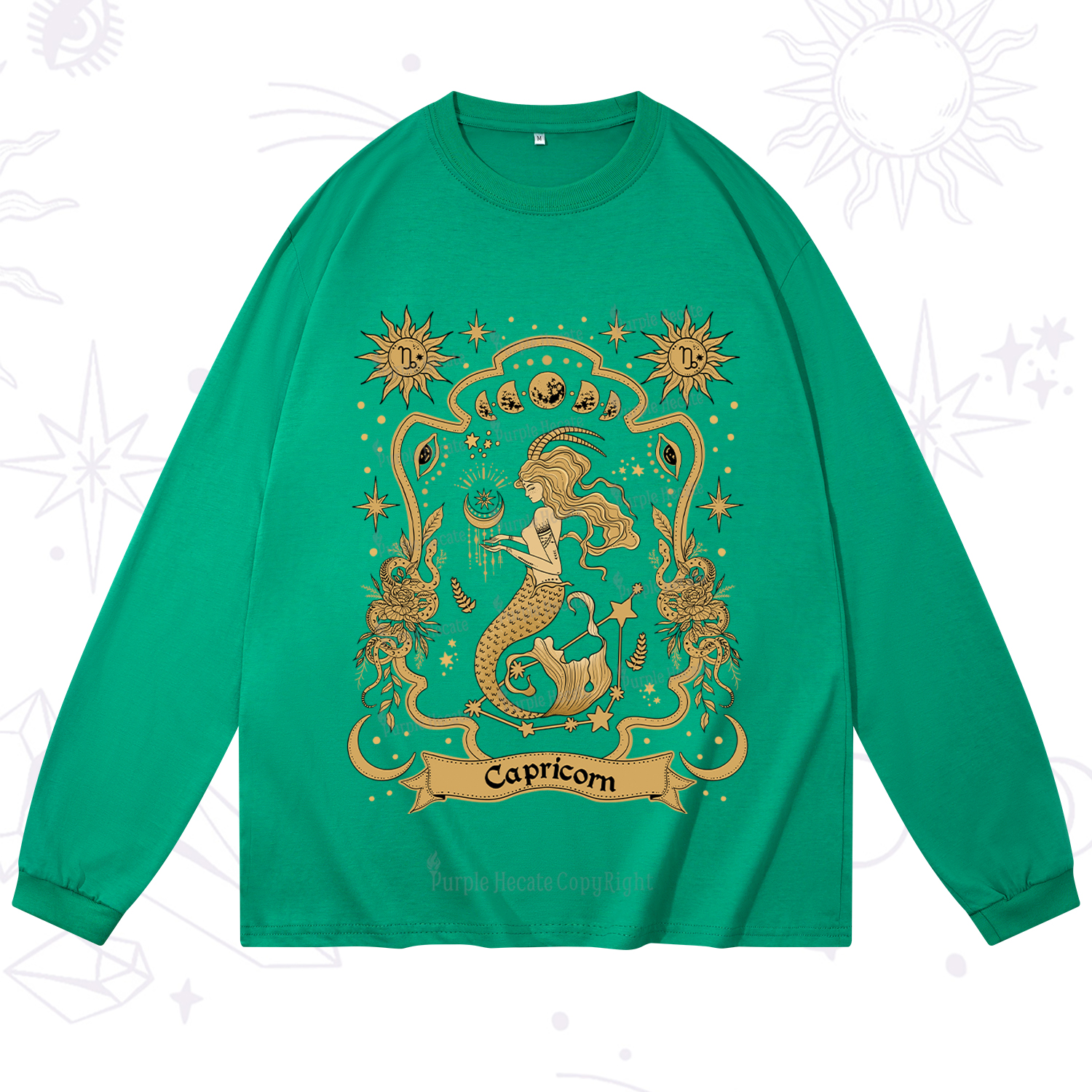 Purplehecate Capricorn' Astral Mirage Zodiac Long Sleeve T-Shirt