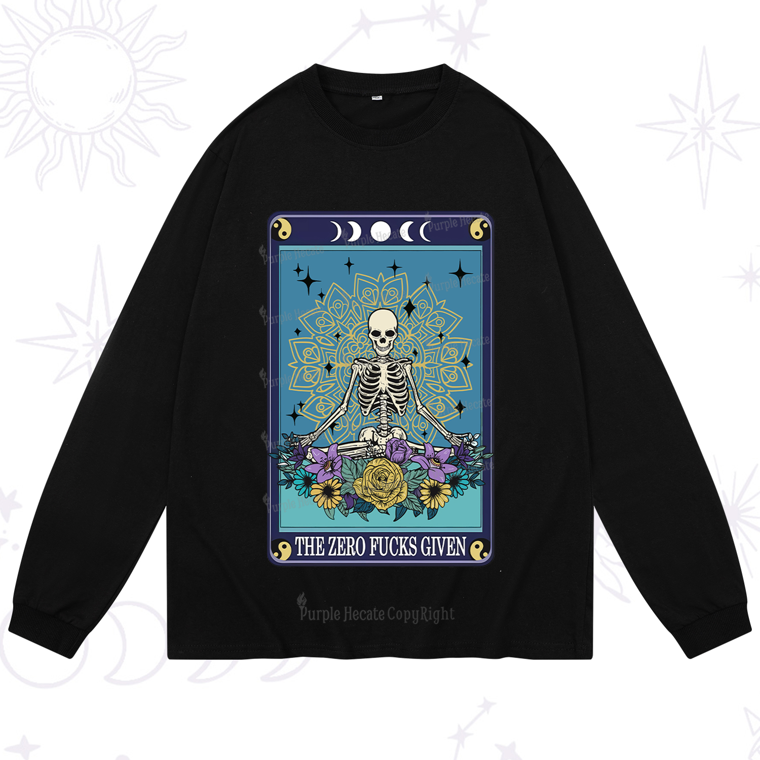 Purplehecate The Zero Fucks Given Tarot Long Sleeve T-Shirt