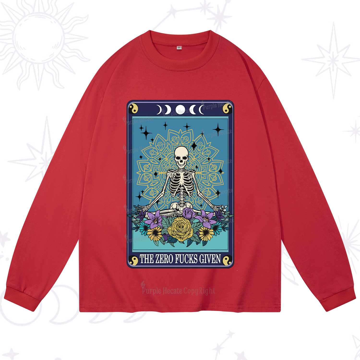 Purplehecate The Zero Fucks Given Tarot Long Sleeve T-Shirt