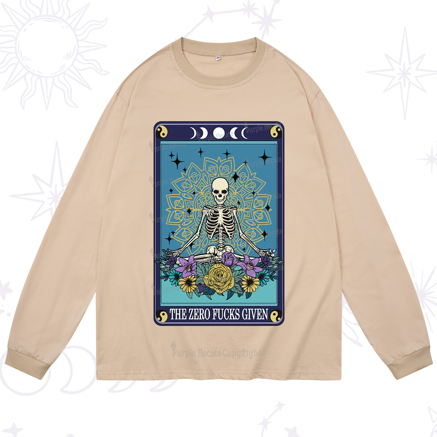 Purplehecate The Zero Fucks Given Tarot Long Sleeve T-Shirt