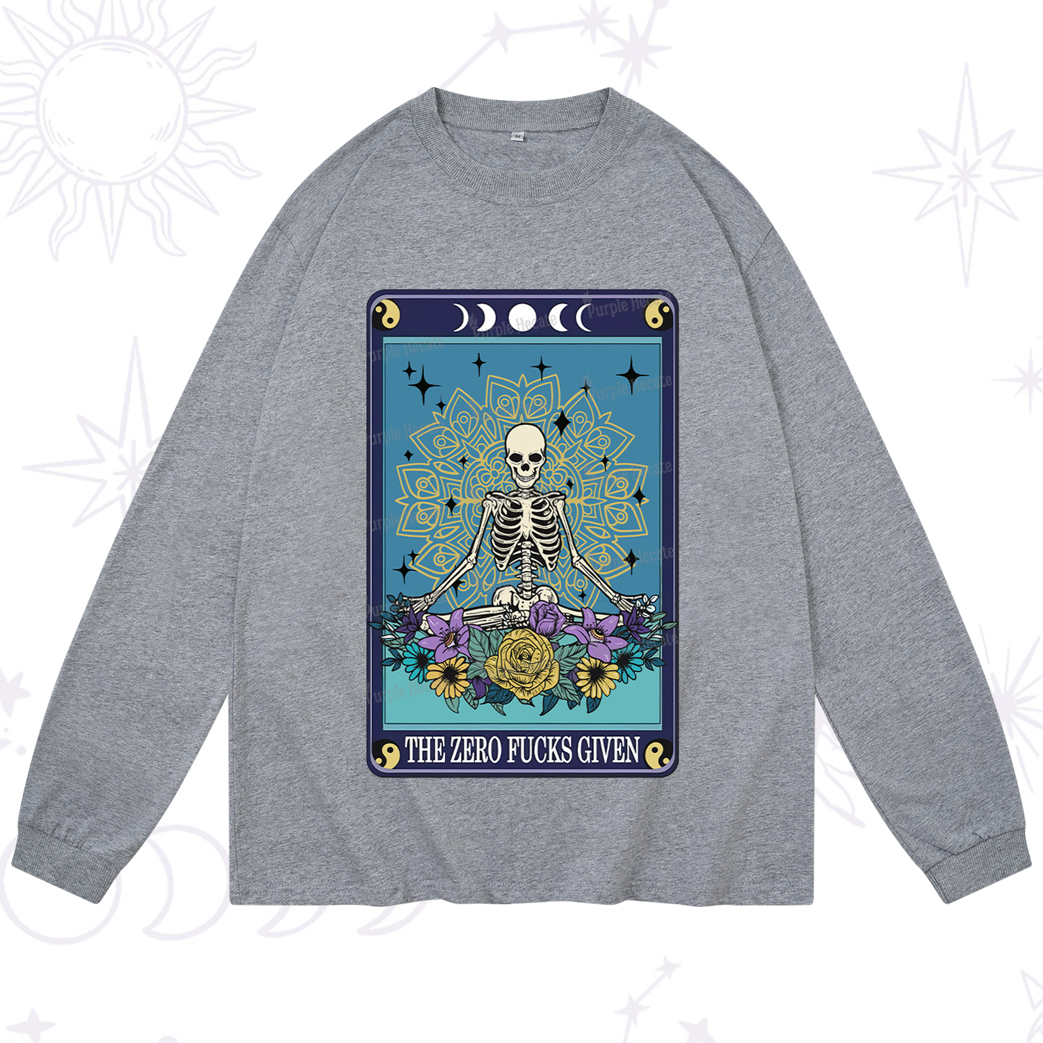 Purplehecate The Zero Fucks Given Tarot Long Sleeve T-Shirt