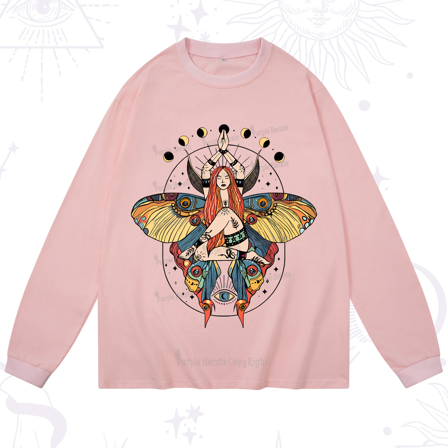 Purplehecate Luna Moth Long Sleeve T-Shirt
