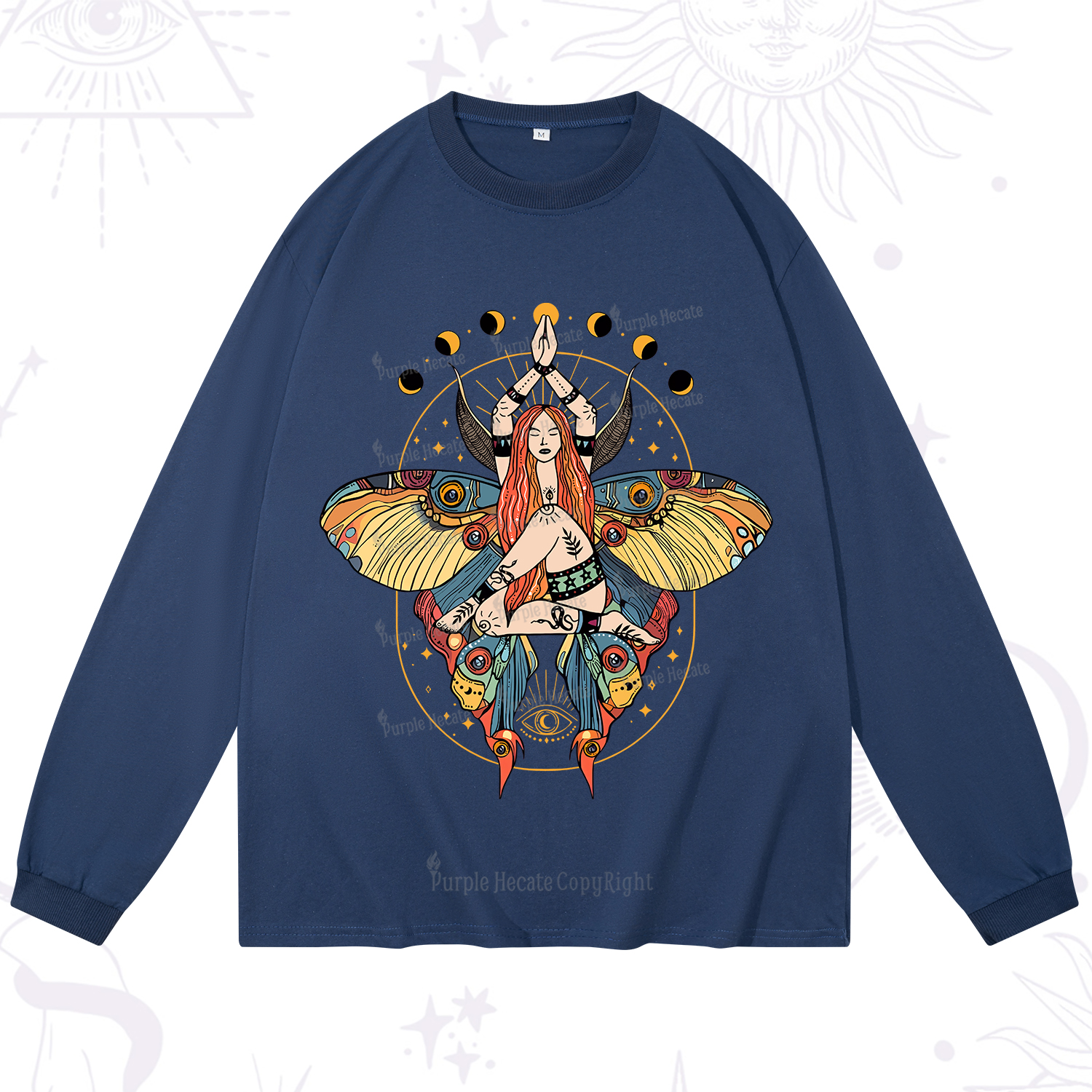Purplehecate Luna Moth Long Sleeve T-Shirt