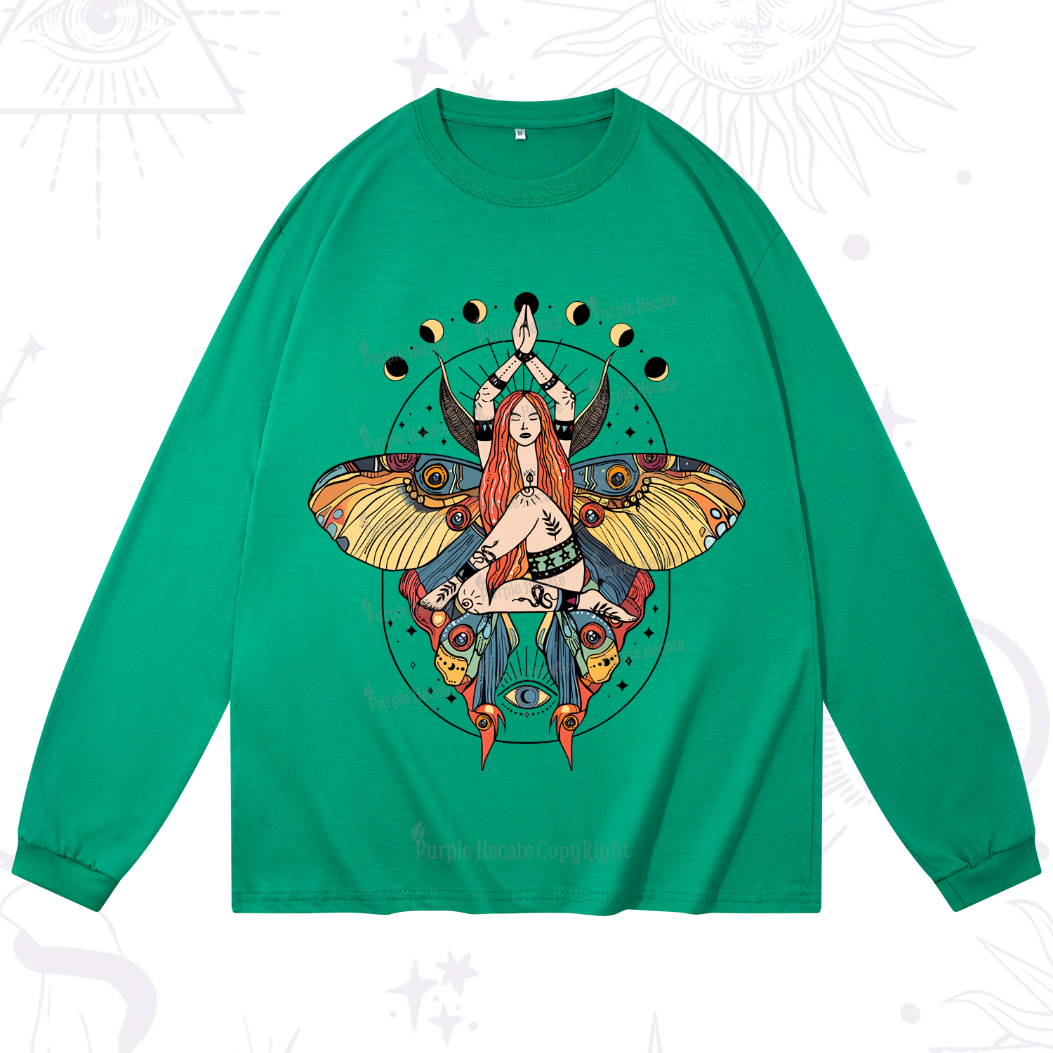 Purplehecate Luna Moth Long Sleeve T-Shirt