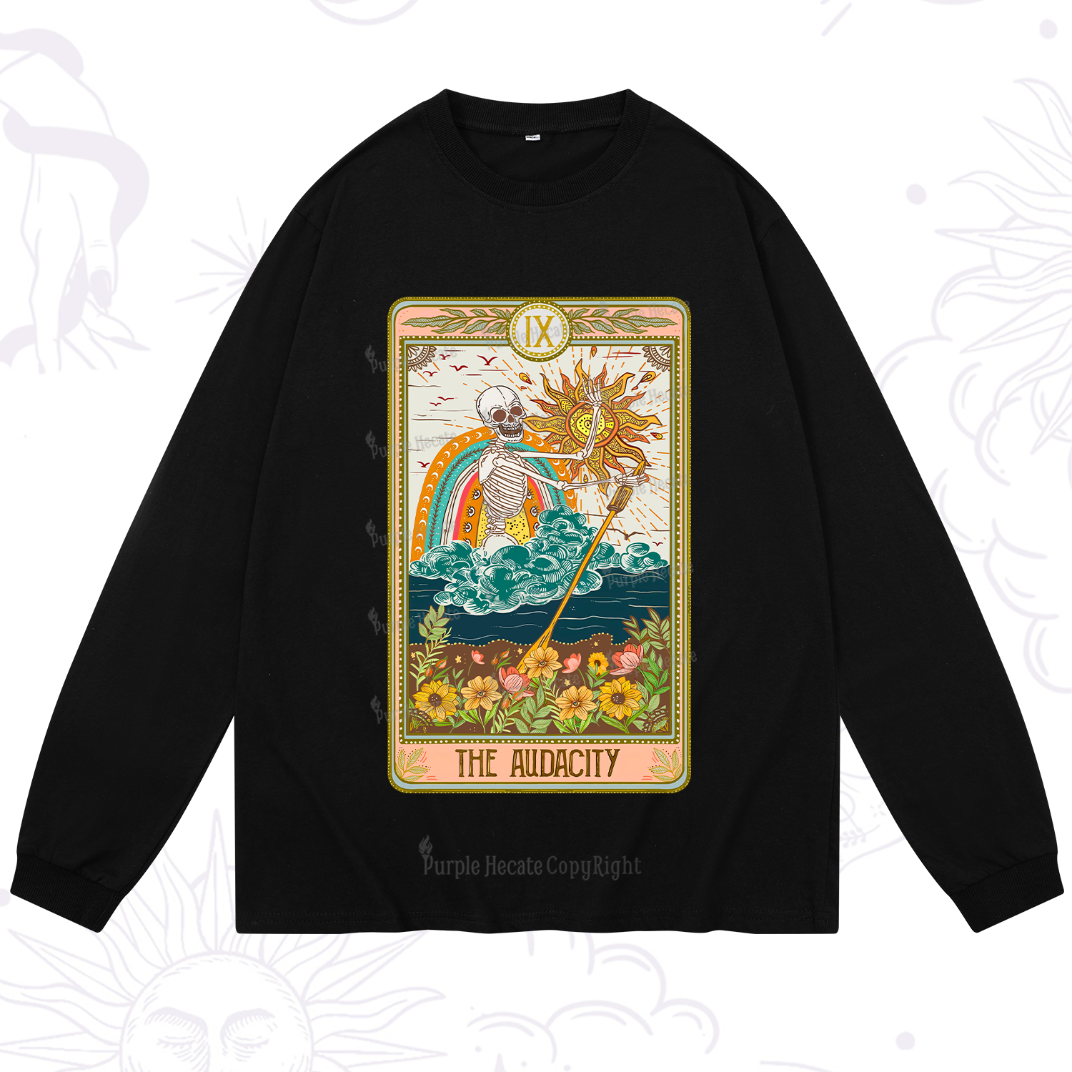 Purplehecate The Audacity Tarot Card Long Sleeve T-Shirt