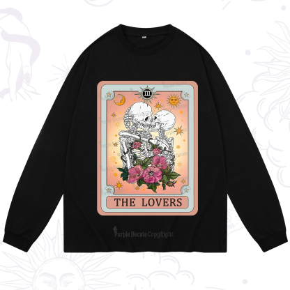 Purplehecate The Lovers Tarot Card Long Sleeve T-Shirt