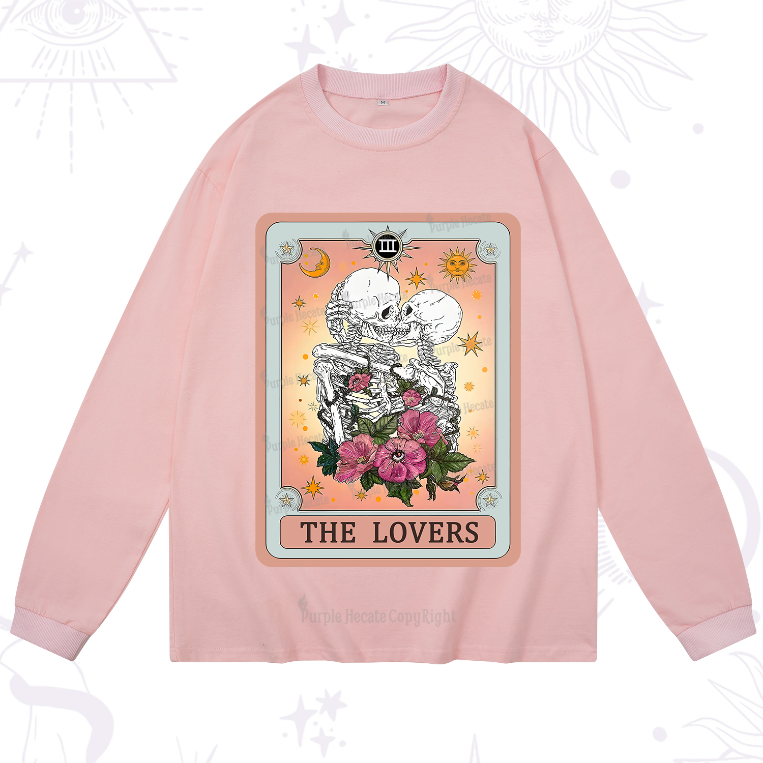 Purplehecate The Lovers Tarot Card Long Sleeve T-Shirt