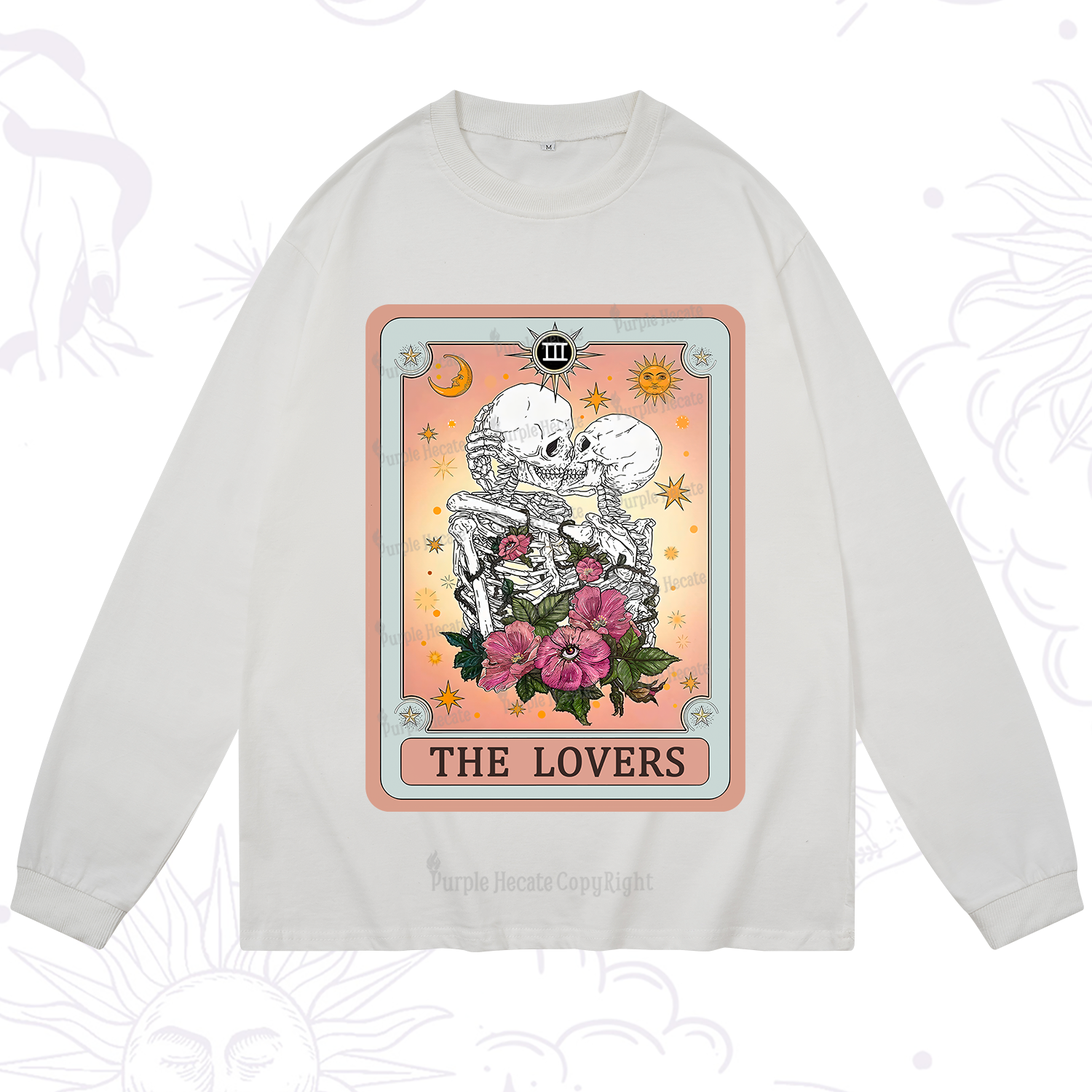 Purplehecate The Lovers Tarot Card Long Sleeve T-Shirt