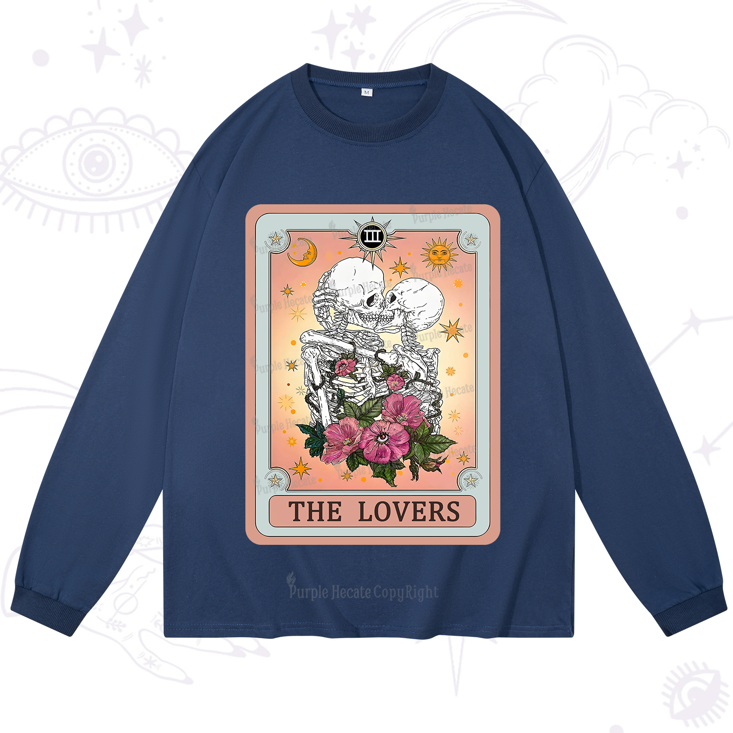 Purplehecate The Lovers Tarot Card Long Sleeve T-Shirt