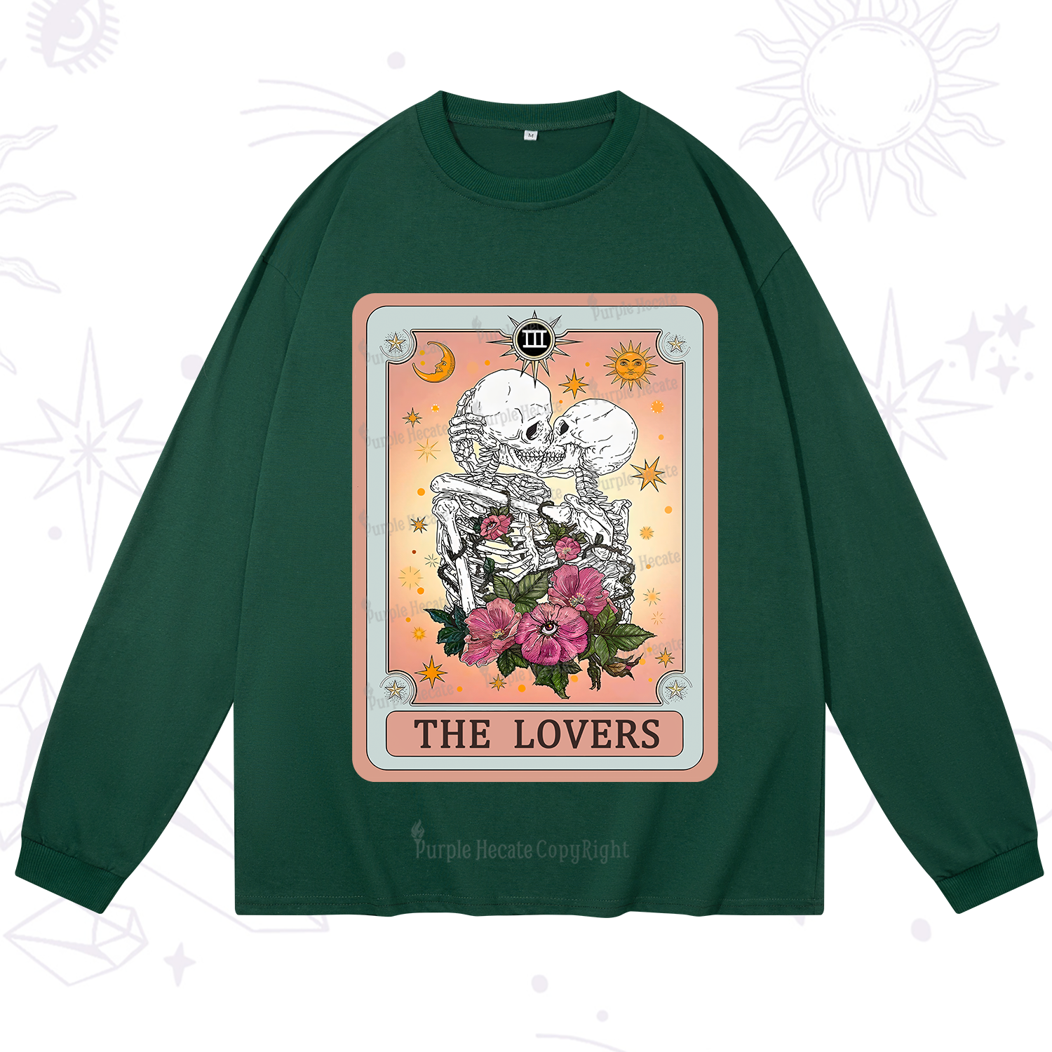 Purplehecate The Lovers Tarot Card Long Sleeve T-Shirt