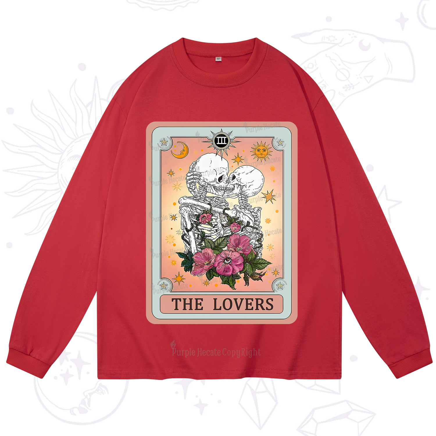 Purplehecate The Lovers Tarot Card Long Sleeve T-Shirt