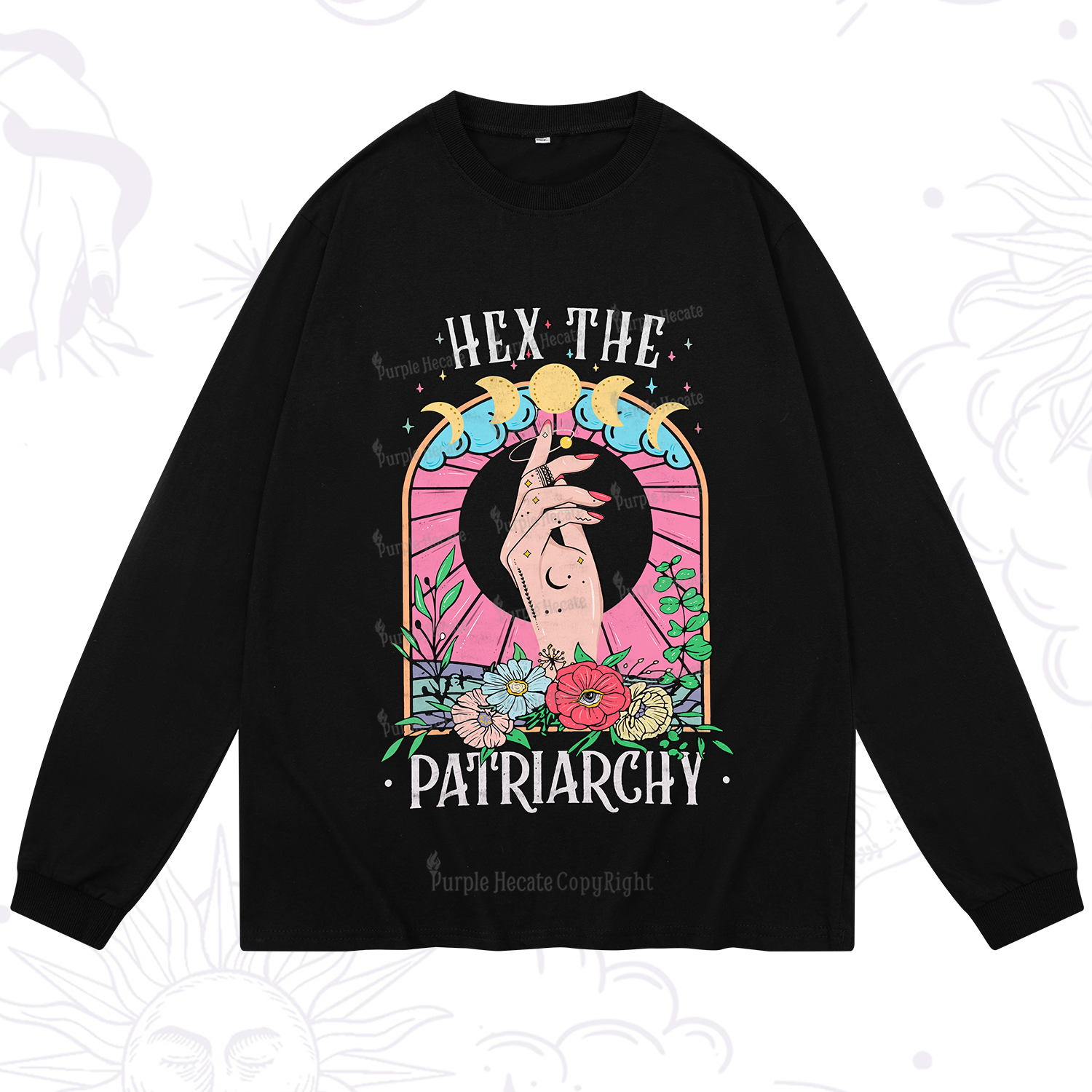Purplehecate Hex The Patriarchy Long Sleeve T-Shirt