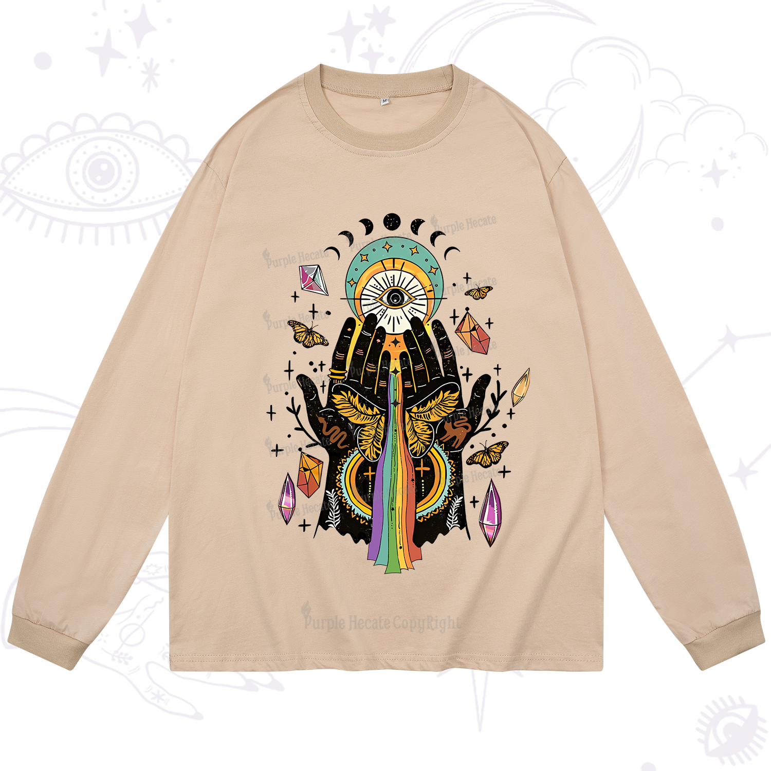 Purplehecate Mystical Witchy Hands Long Sleeve T-Shirt