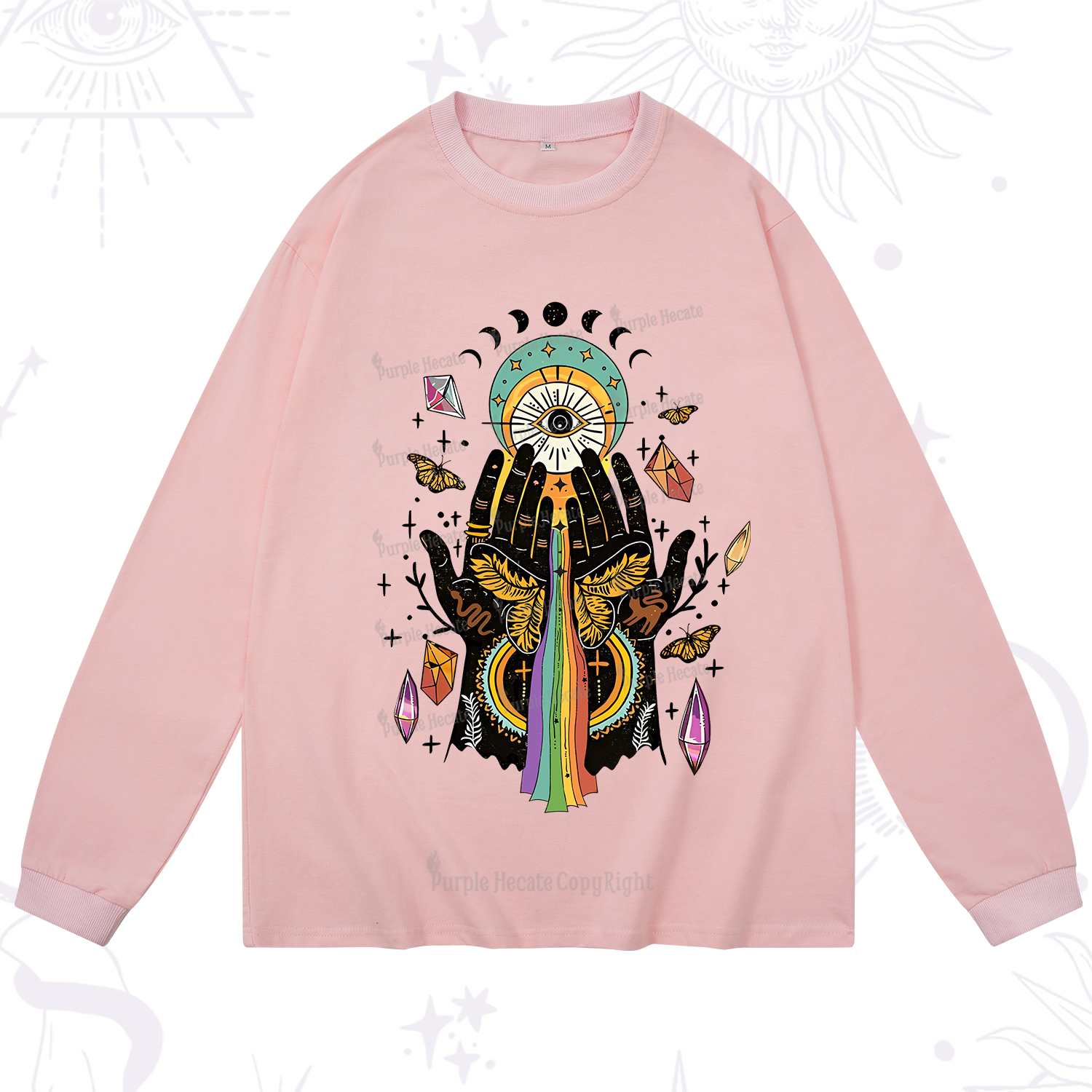 Purplehecate Mystical Witchy Hands Long Sleeve T-Shirt
