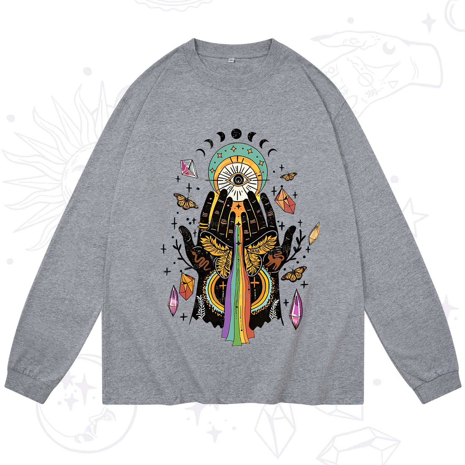 Purplehecate Mystical Witchy Hands Long Sleeve T-Shirt