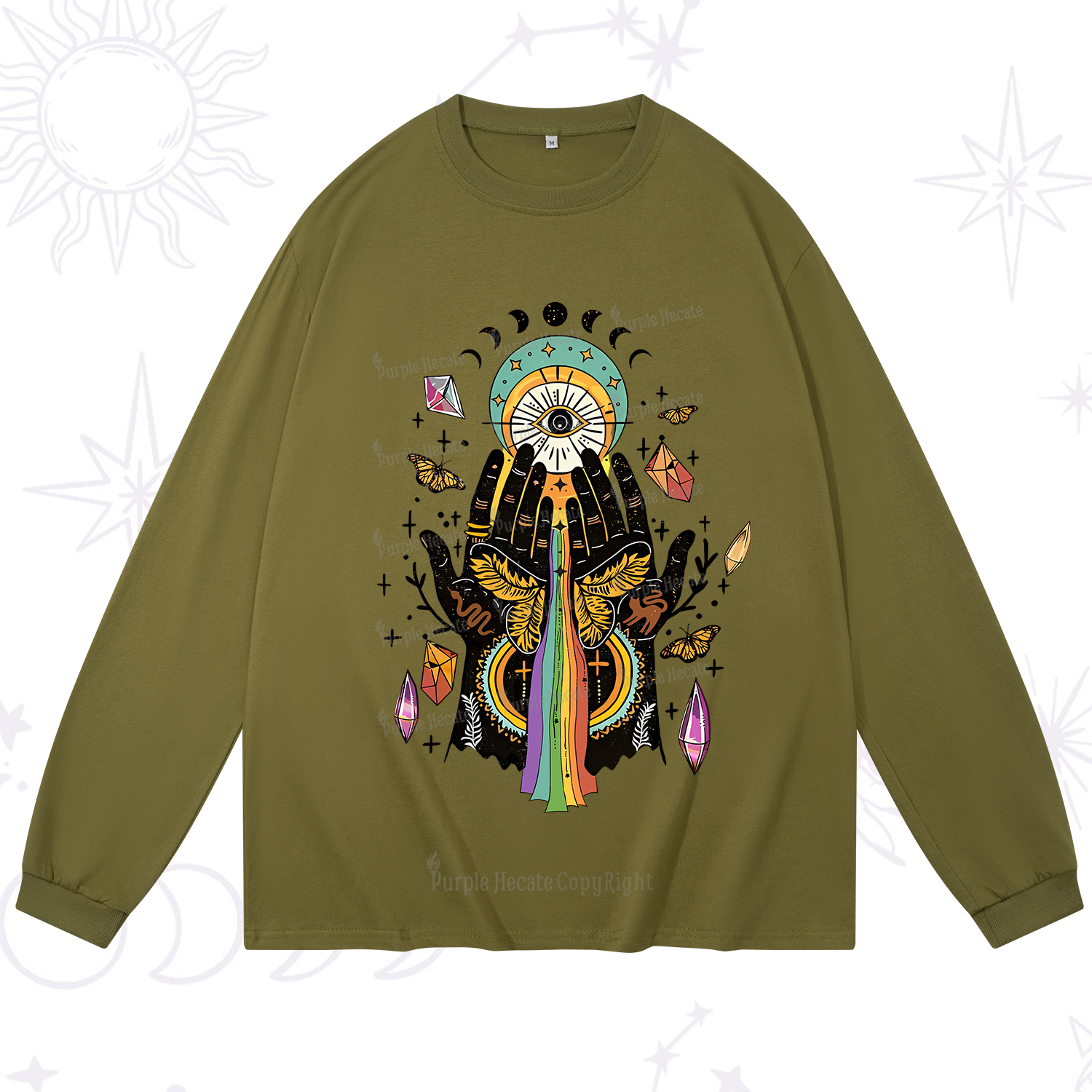 Purplehecate Mystical Witchy Hands Long Sleeve T-Shirt