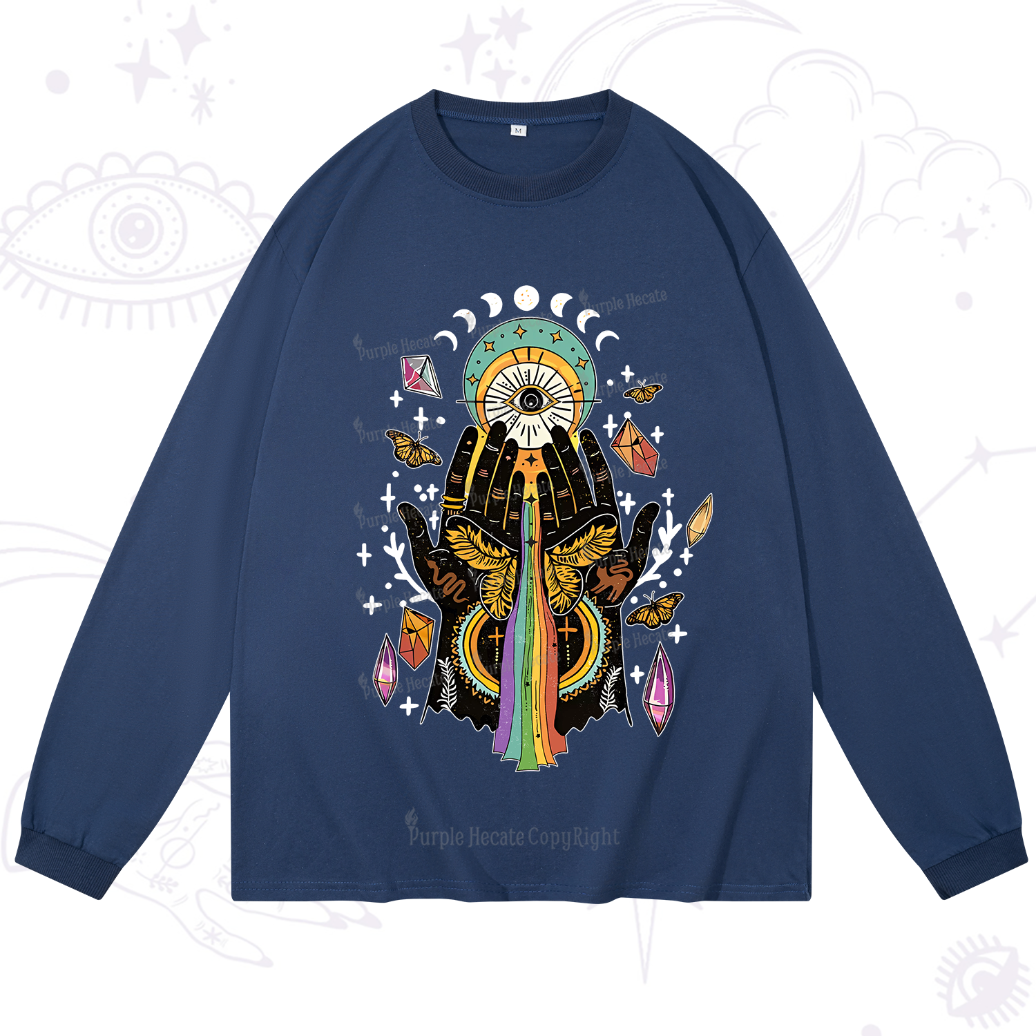 Purplehecate Mystical Witchy Hands Long Sleeve T-Shirt