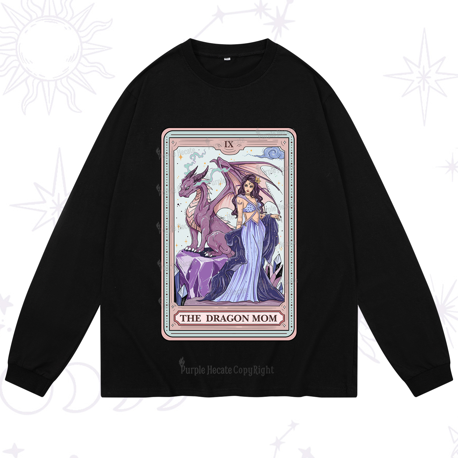 Purplehecate The Dragon Mom Tarot Long Sleeve T-Shirt