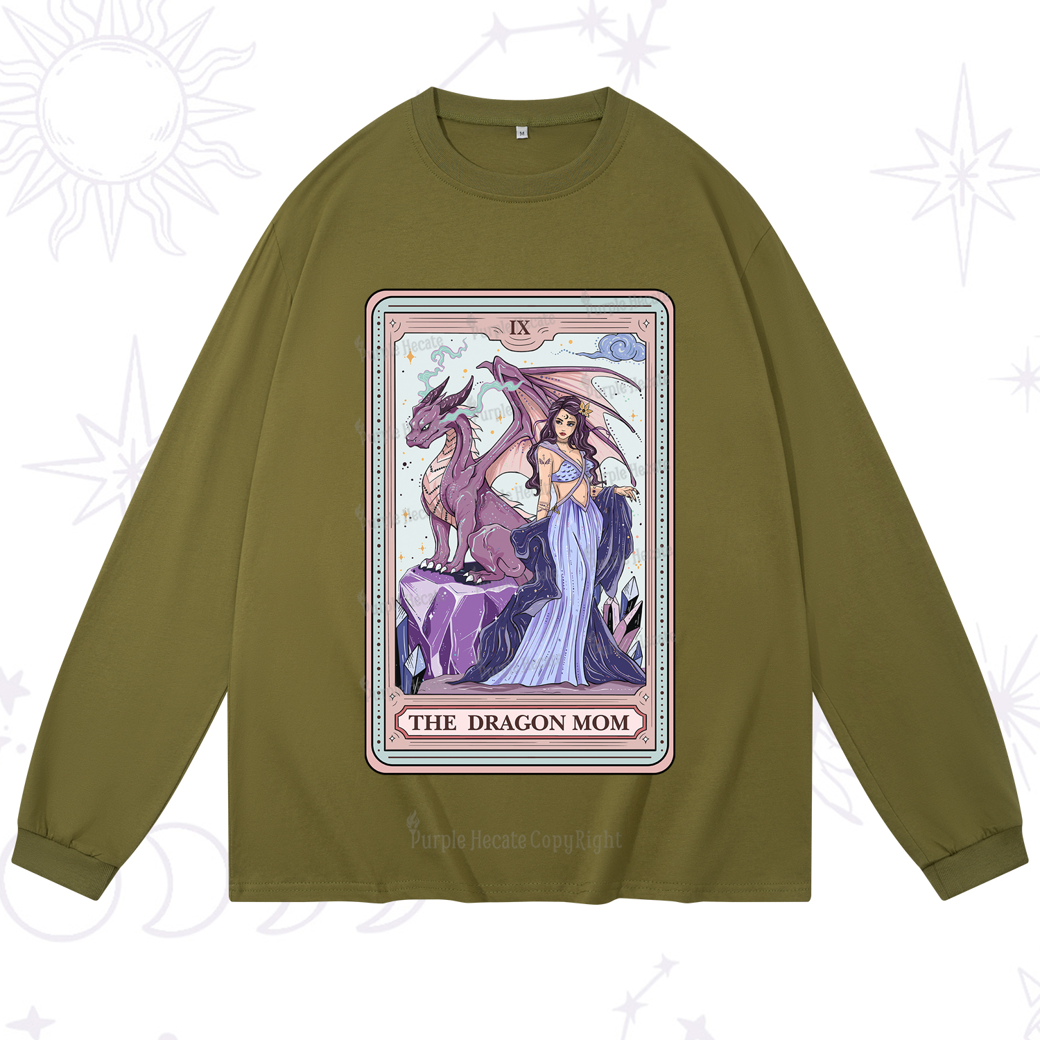 Purplehecate The Dragon Mom Tarot Long Sleeve T-Shirt