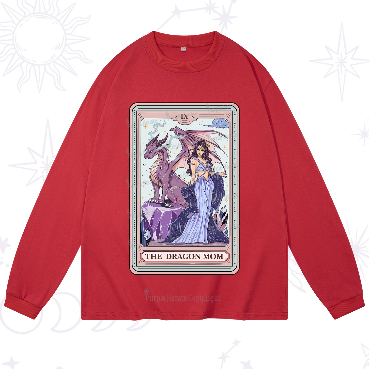 Purplehecate The Dragon Mom Tarot Long Sleeve T-Shirt