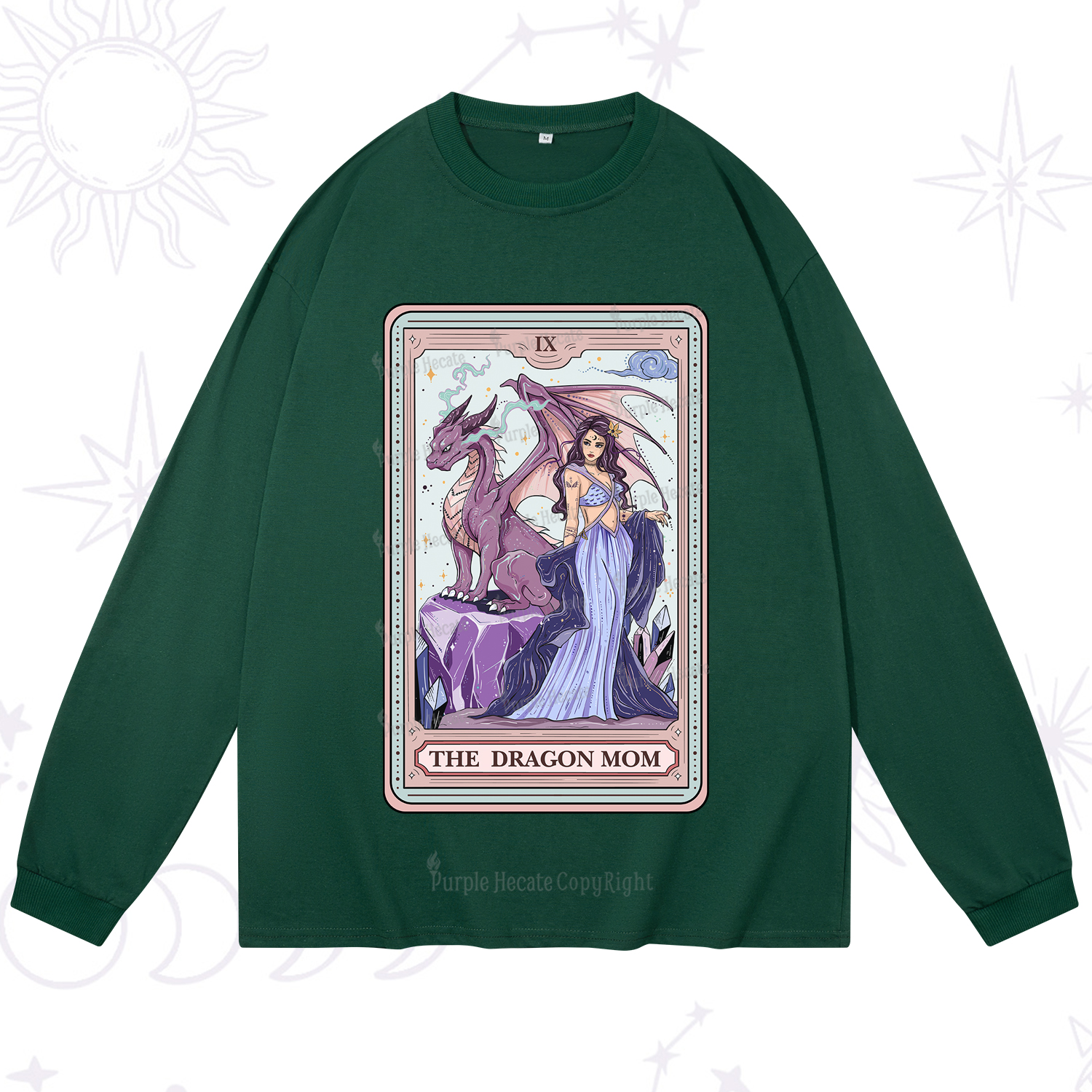 Purplehecate The Dragon Mom Tarot Long Sleeve T-Shirt