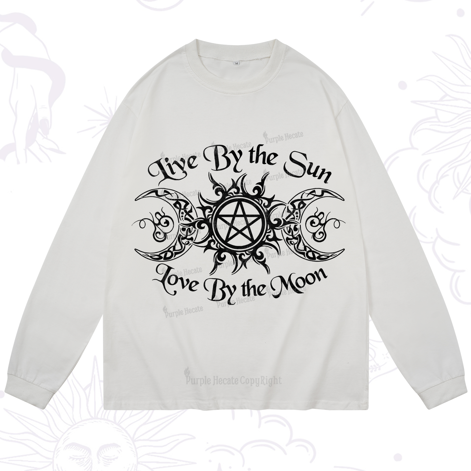 Purplehecate Hecate's Lunar Blessing Long Sleeve T-Shirt