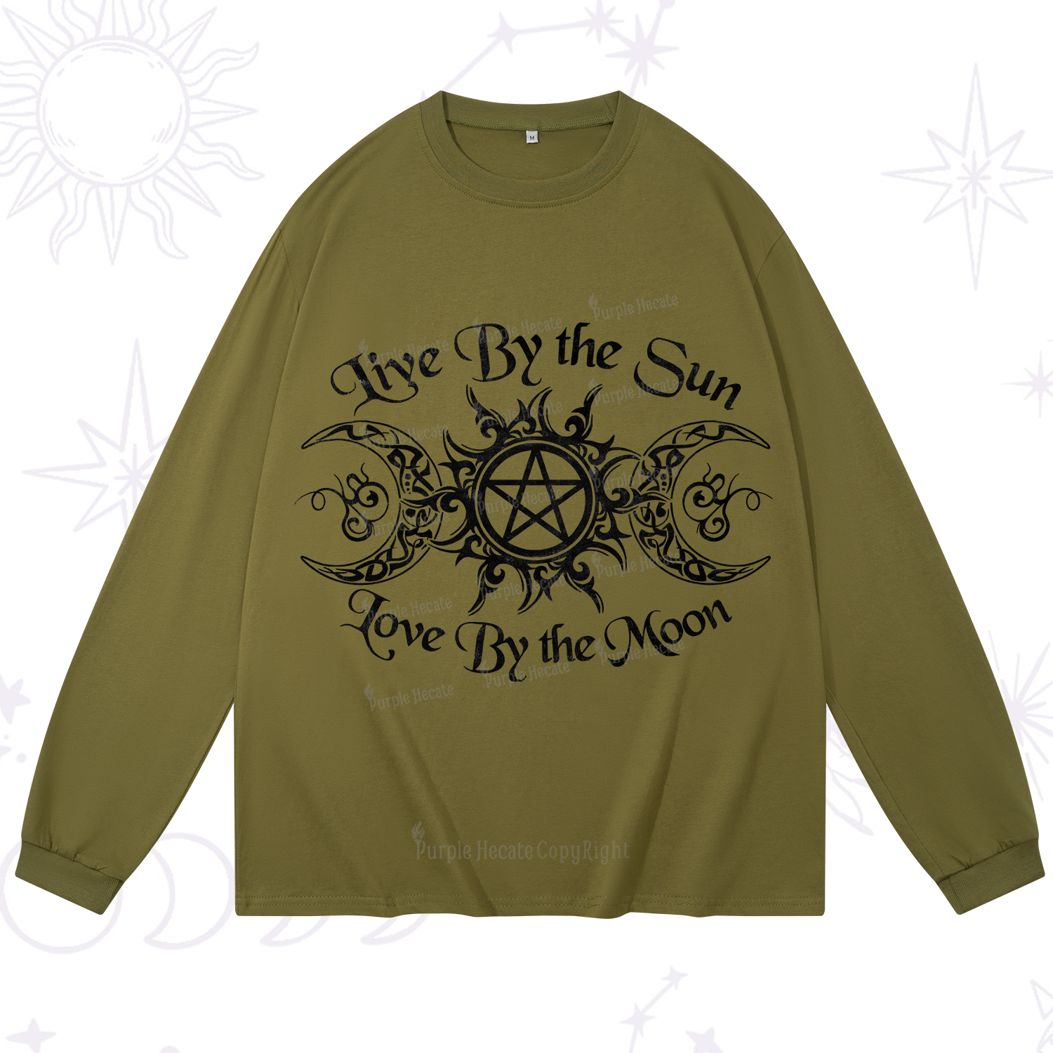 Purplehecate Hecate's Lunar Blessing Long Sleeve T-Shirt