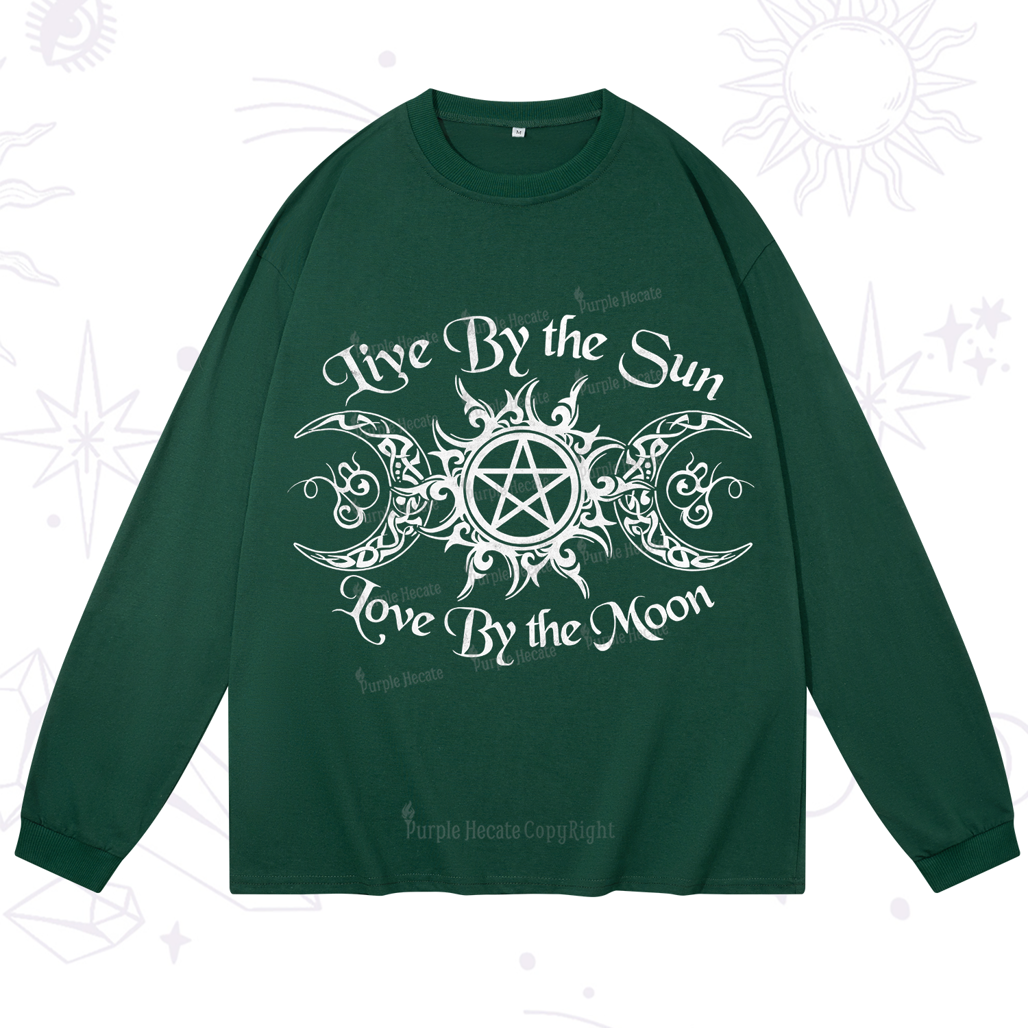 Purplehecate Hecate's Lunar Blessing Long Sleeve T-Shirt