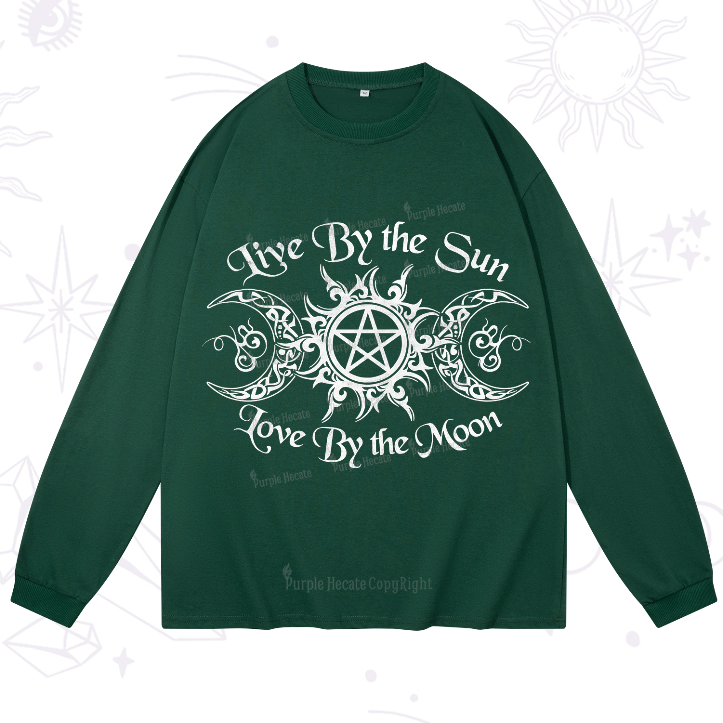 Purplehecate Hecate's Lunar Blessing Long Sleeve T-Shirt