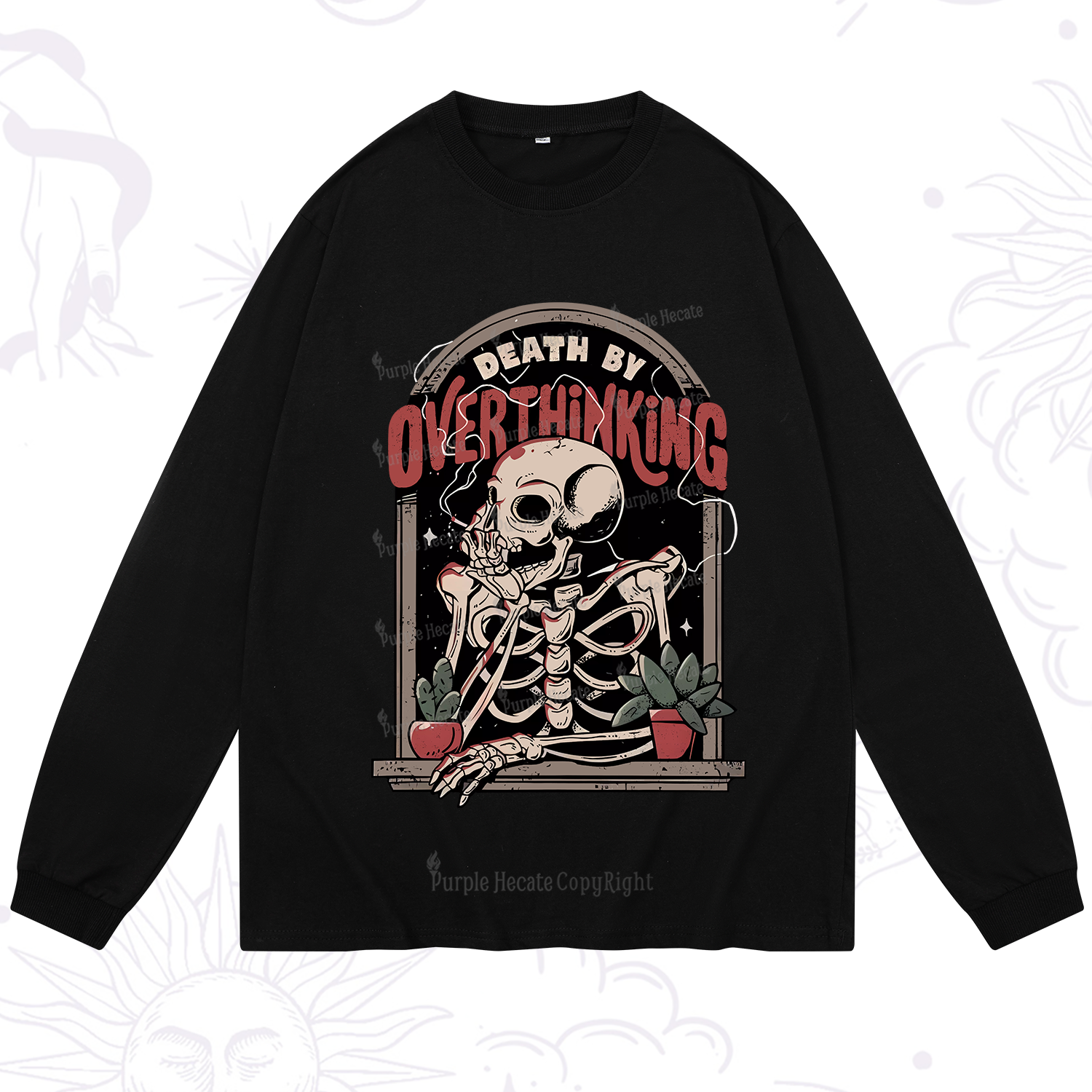 Purplehecate Death By Overthinking Long Sleeve T-Shirt